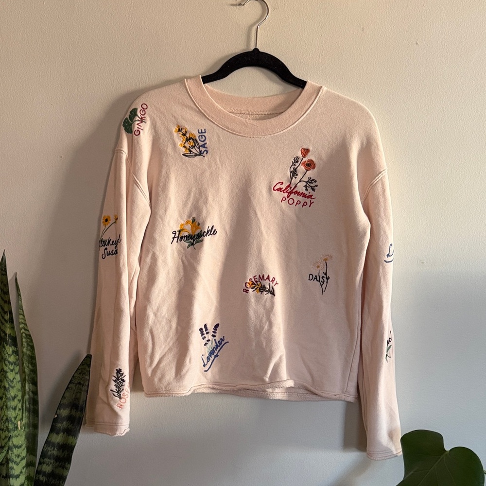 Madewell Botanical Bell-Sleeve Sweatshirt